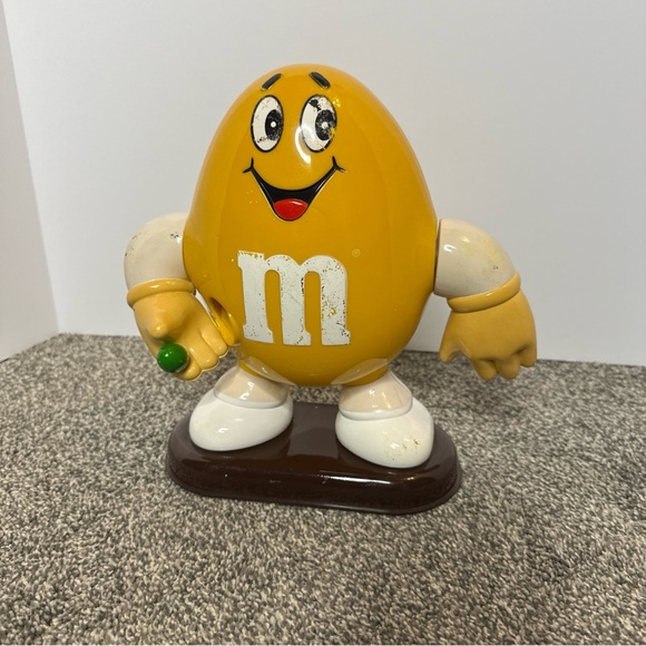 M&M'S Other - VINTAGE 1991 YELLOW PEANUT M&M CANDY DISPENSER 10" TALL MARS INC, Display Only